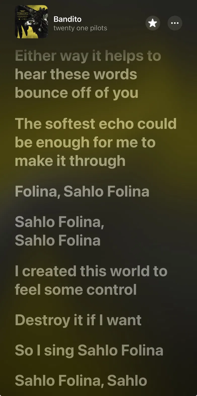 Bandito lyrics, twenty one pilots